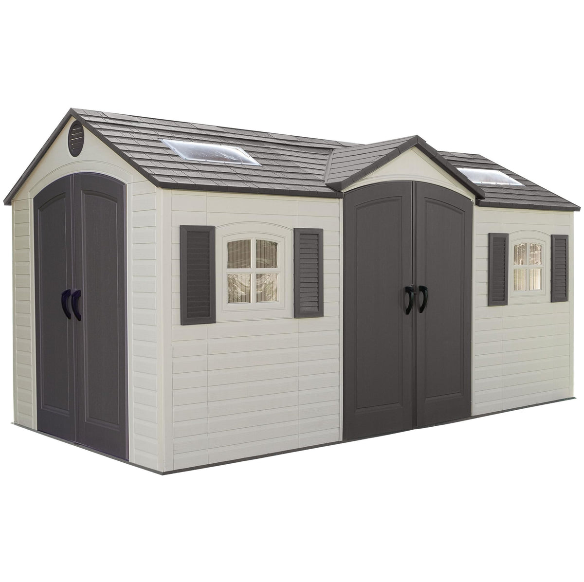 Lifetime 15×8 Ft Dual‑Entry Outdoor Storage