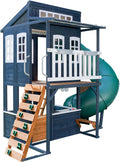 KidKraft Cozy Escape Outdoor Play Tower, Tube Slide, Wooden Climbing Frame