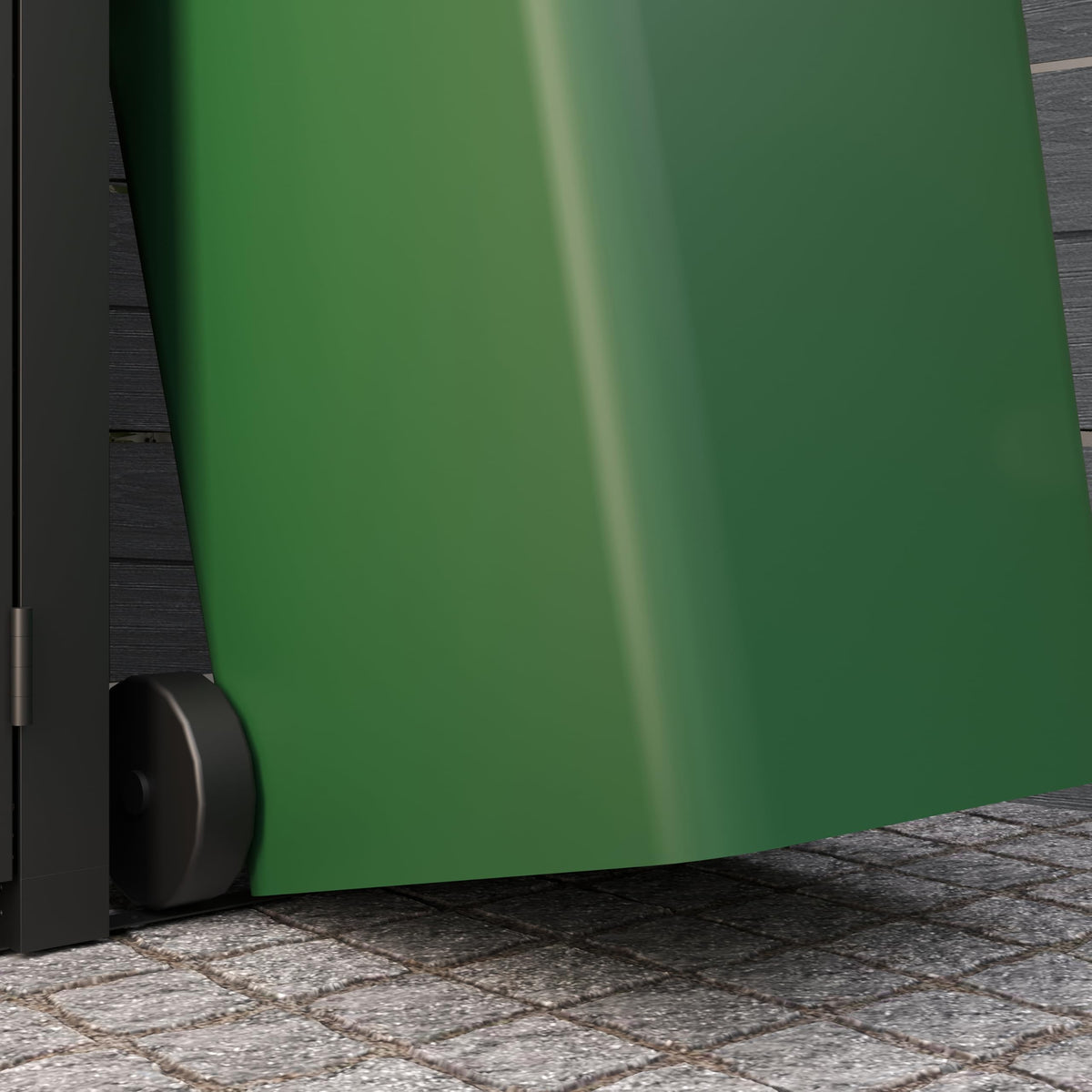 Keter 240L Hideaway 3-Bin Storage Unit | Evotech Wood-Effect, Weather-Resistant | Fits Three 240L Wheelie Bins | Steel & Aluminium Frame | Hydraulic Lids for Easy Access | Outdoor Bin Store