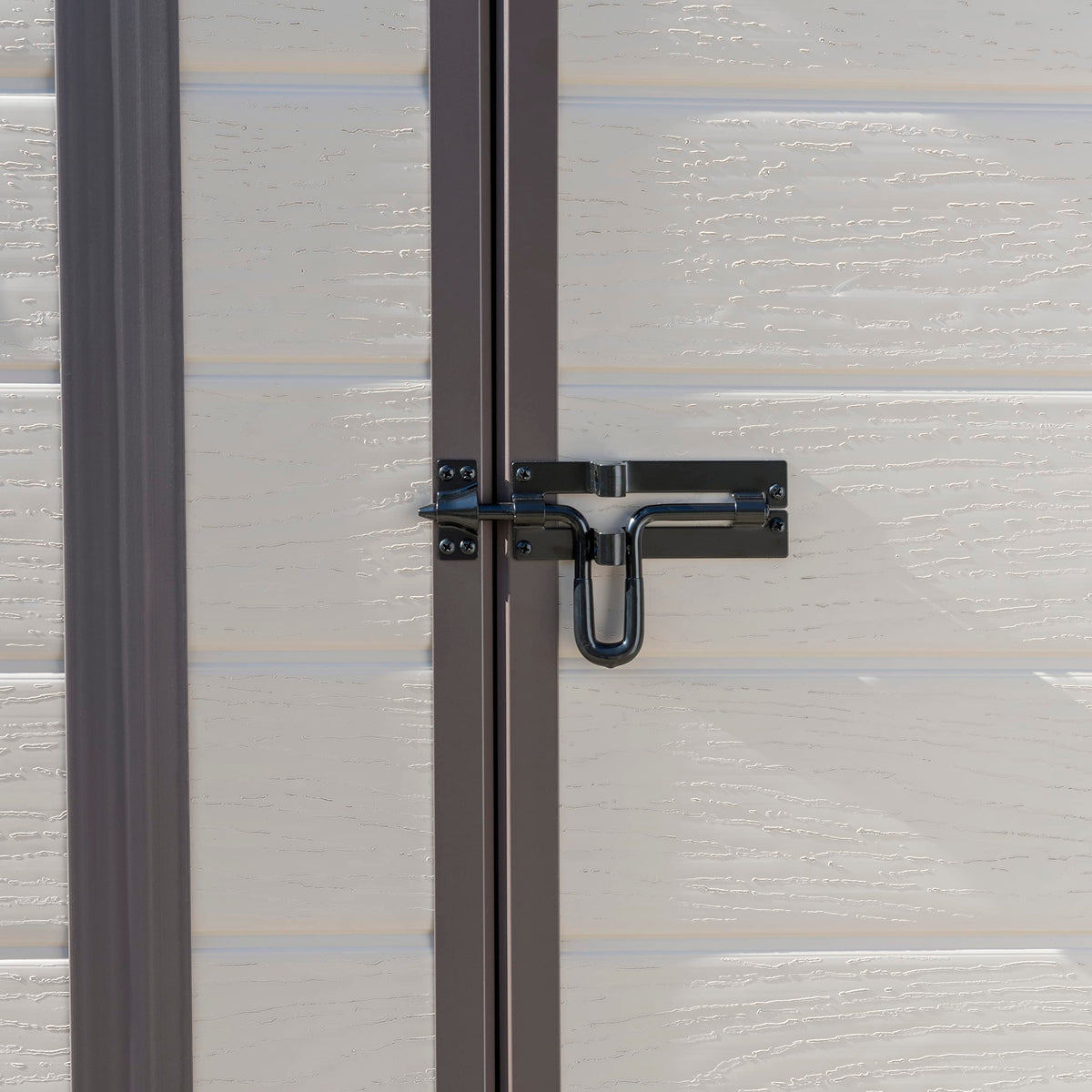 Keter Manor Outdoor Pent Single Door Garden Storage Shed 6 x 4ft Beige Brown Wood Effect Fade Free All Weather Resistant Safe And Secure Zero Maintenance 15 year Warranty