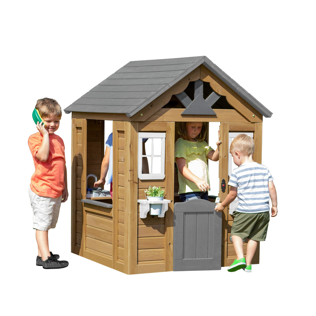 Backyard Discovery Maple Leaf Cedar Kids Outdoor Playhouse | Snack Bar