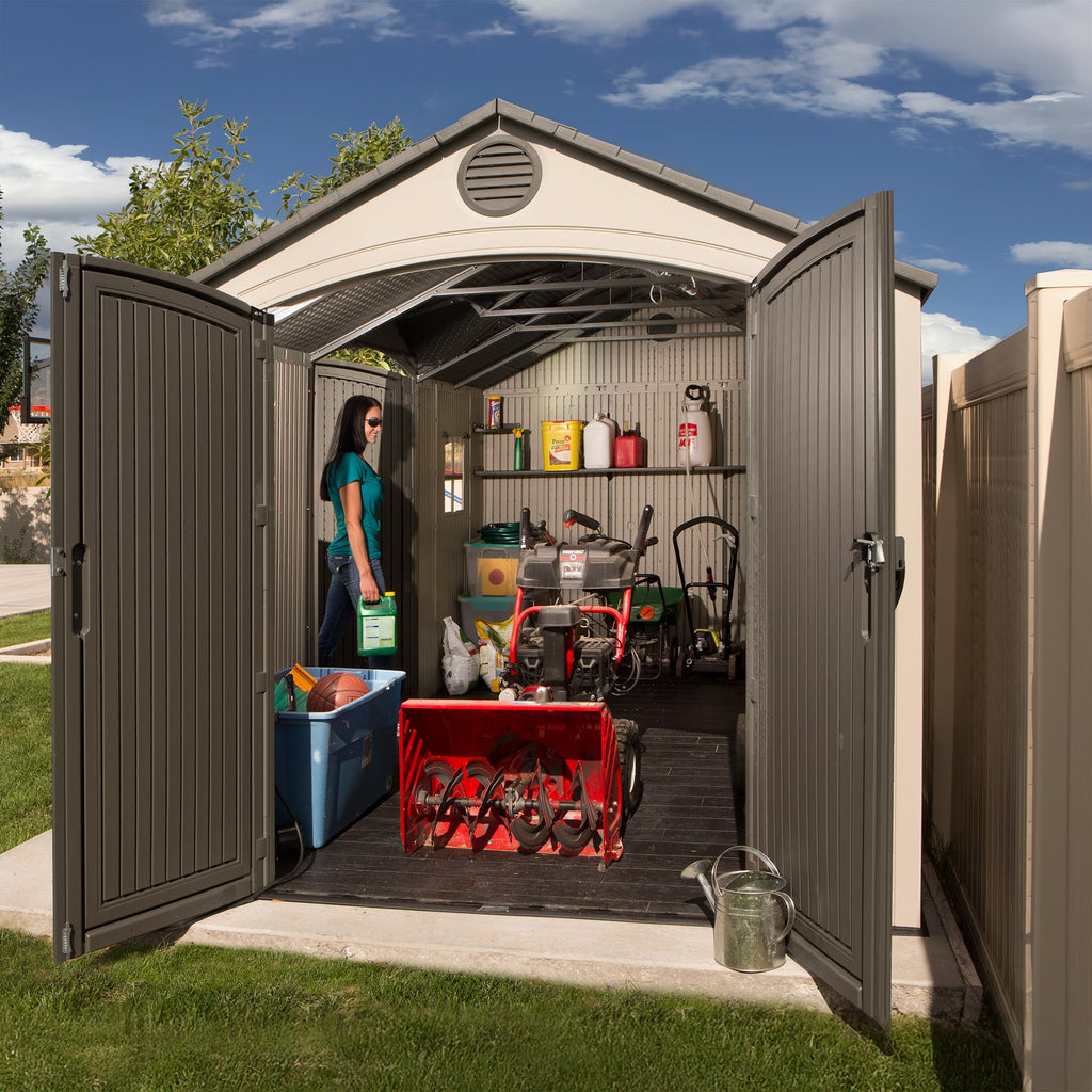 Lifetime 15×8 Ft Dual‑Entry Outdoor Storage