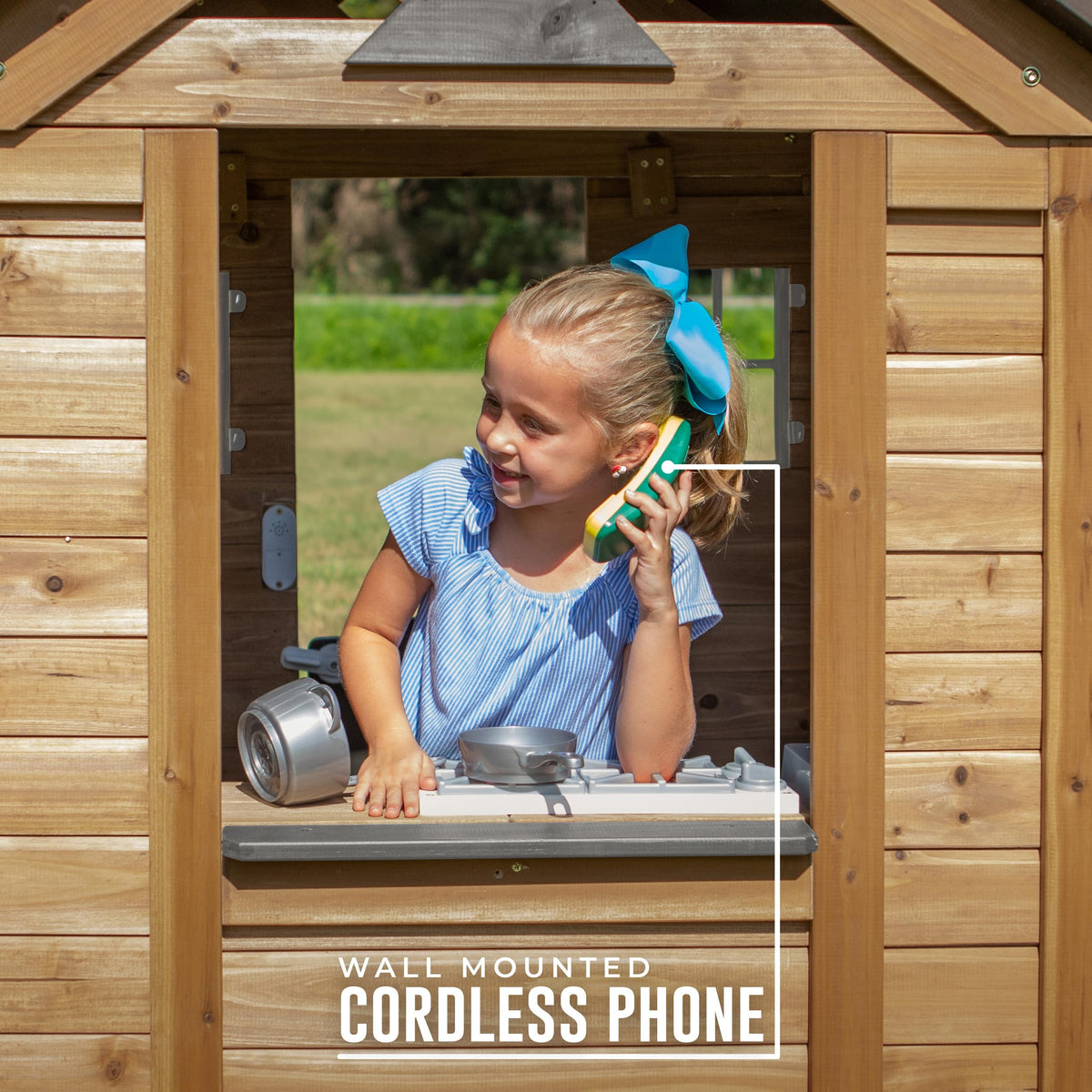 Backyard Discovery Maple Leaf Cedar Kids Outdoor Playhouse | Snack Bar