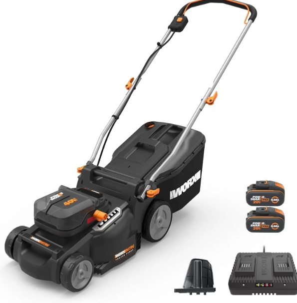 WORX Nitro 40V 16″ Cordless Lawn Mower w/Brushless Motor 2.0 & Intellicut